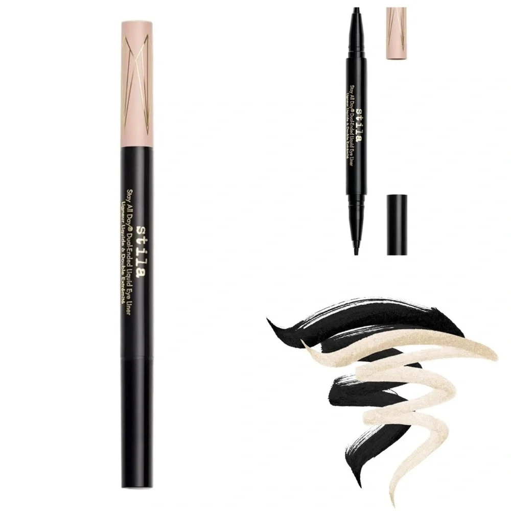 Stila Stay All Day Dual Eyeliner-Original&Micro (Black/Kitten Kosmo) NIB .033 oz